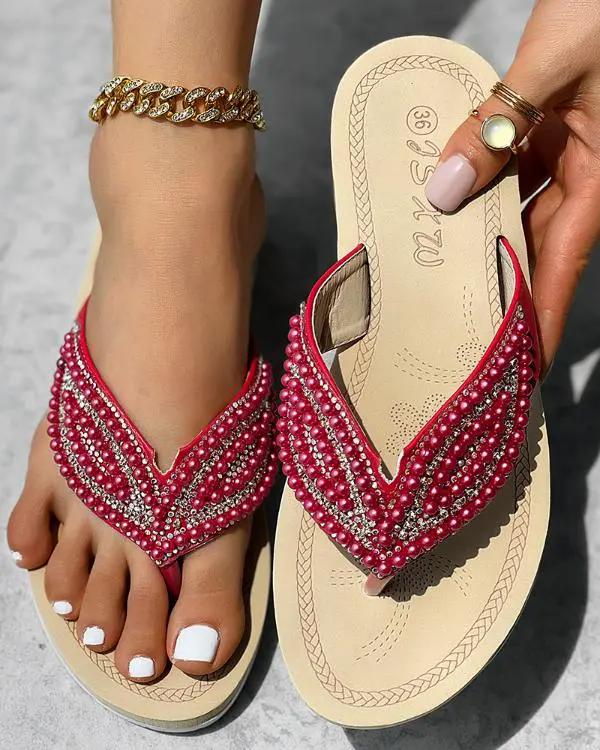 Vainama | Sandales Perles Taille Plus pour femmes