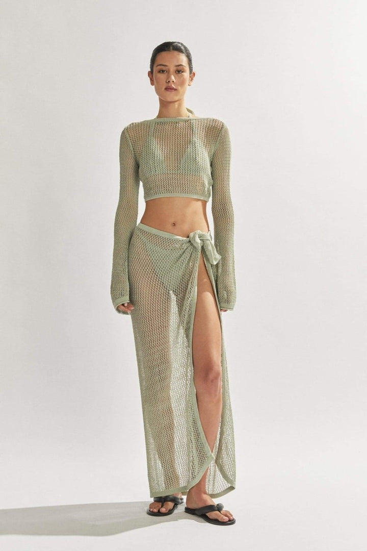 Roettana | Robe Longue Fendue à Manches Évasées pour Femmes