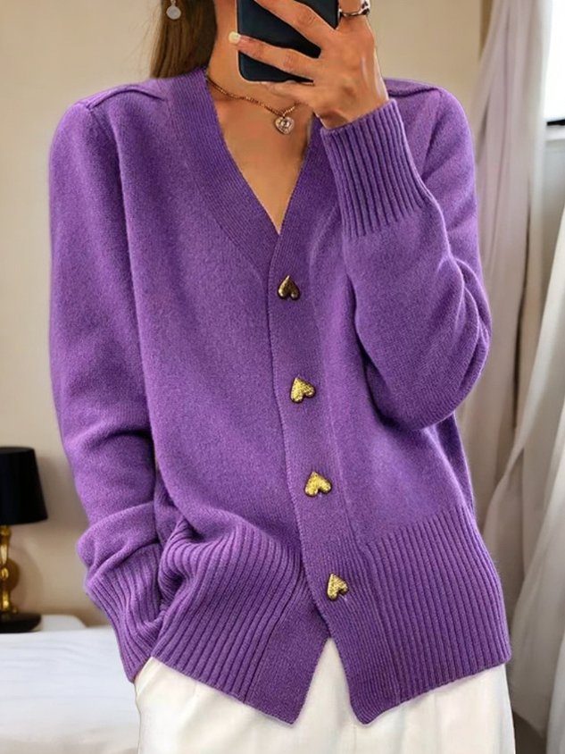 Luaynena | Cardigan en laine boutonné pour femmes