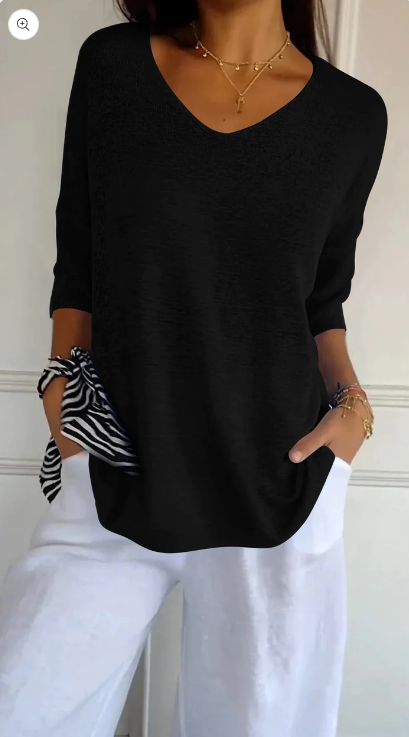 Noettana | Top en maille unie avec encolure en V