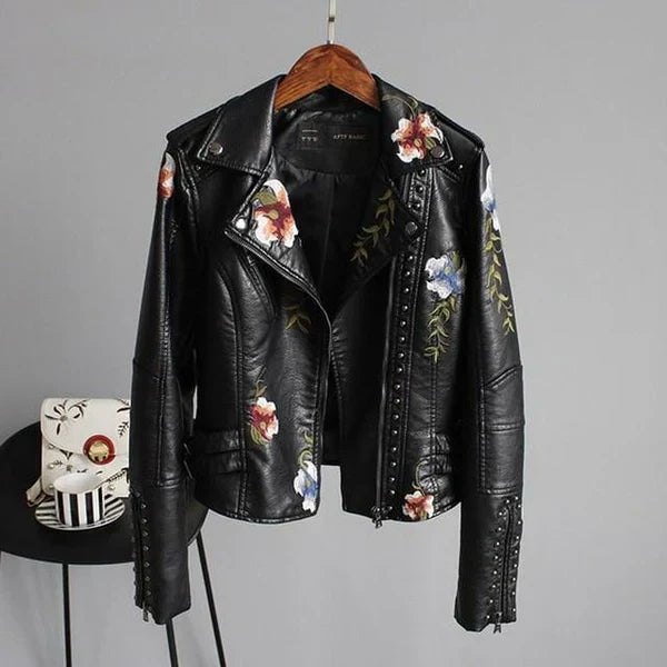 Niellema | Veste Cuir Brodée pour Femmes