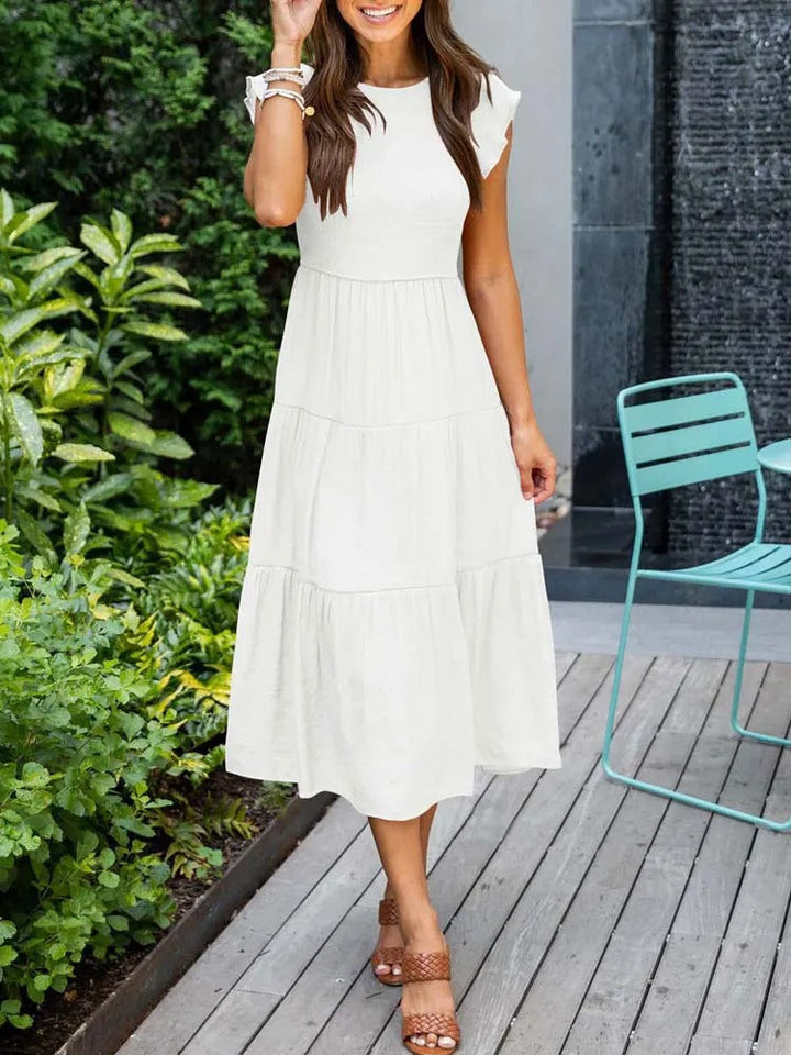 Veellera | Robe d'été élégante : détails de volants, poches