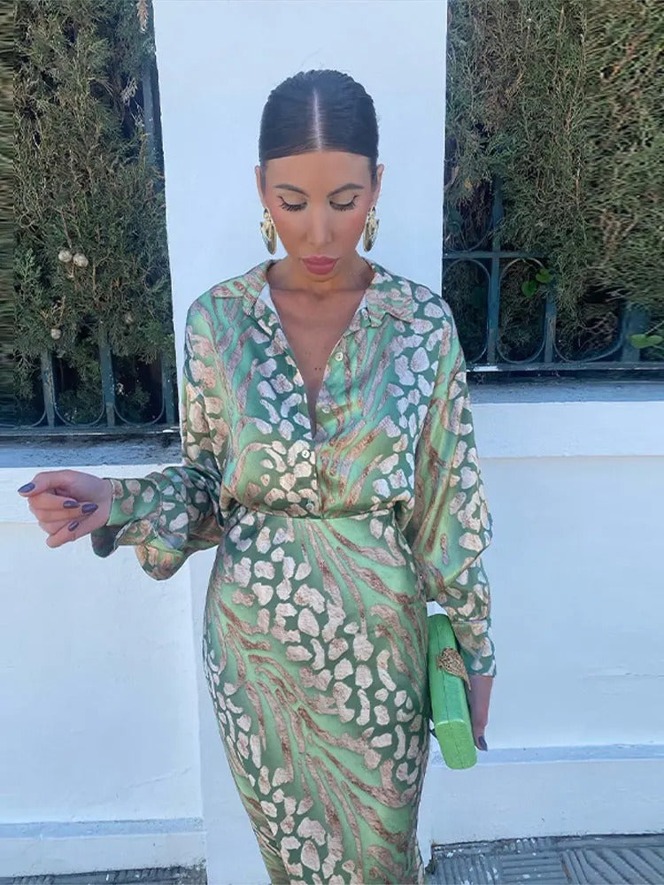 Moliama | Manches longues pour femme robe midi colorée