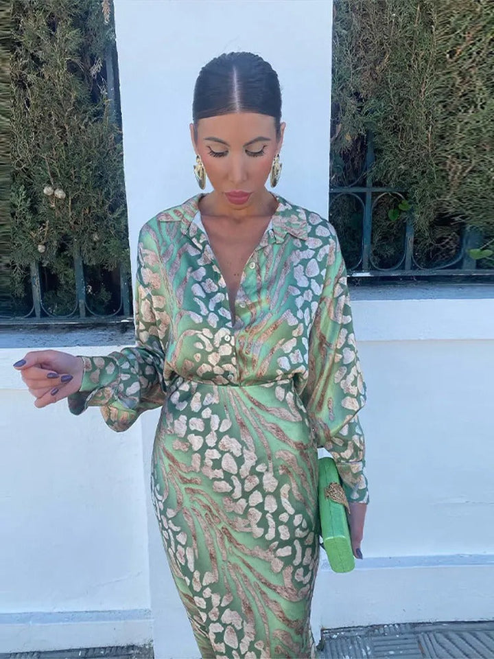 Moliama | Manches longues pour femme robe midi colorée