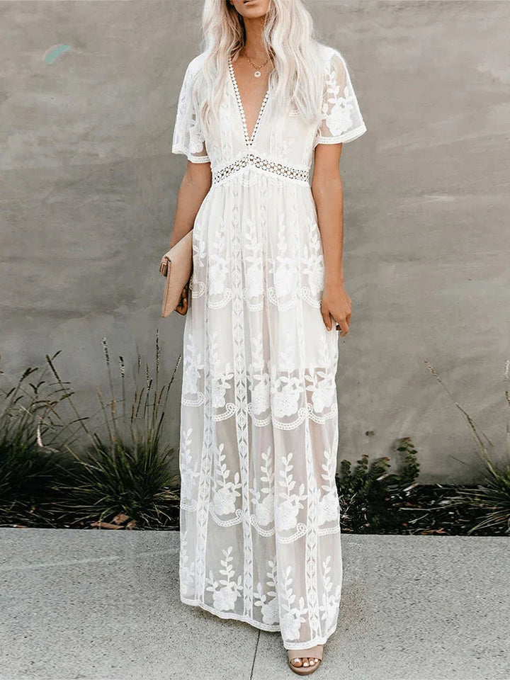 Veoraesa Blanche Maxi Robe de plage – Taline