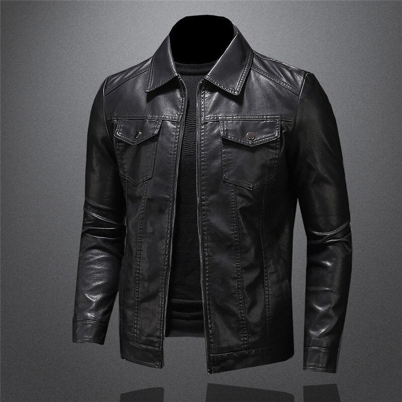 Neayner | Veste en cuir classique pour hommes