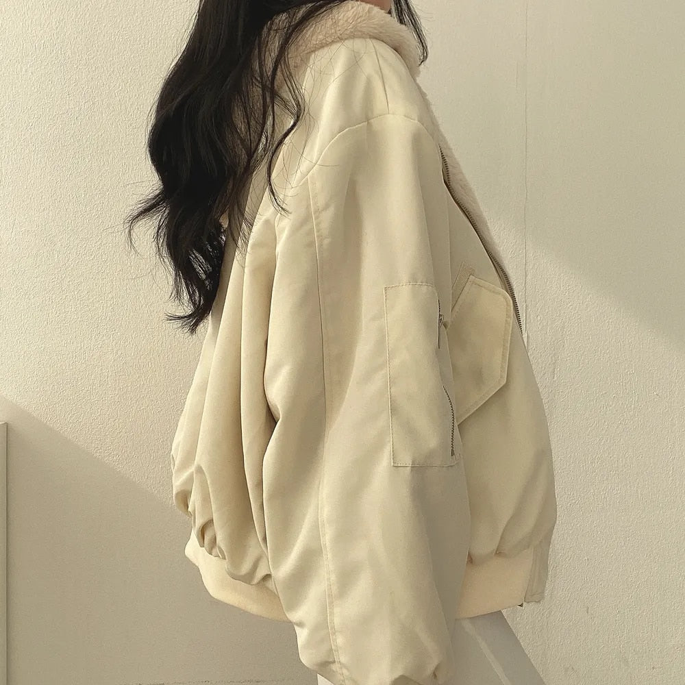 Nievaxa | Manteau en coton simple et décontracté pour femme