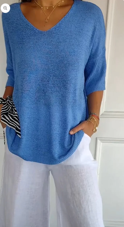 Noettana | Top en maille unie avec encolure en V
